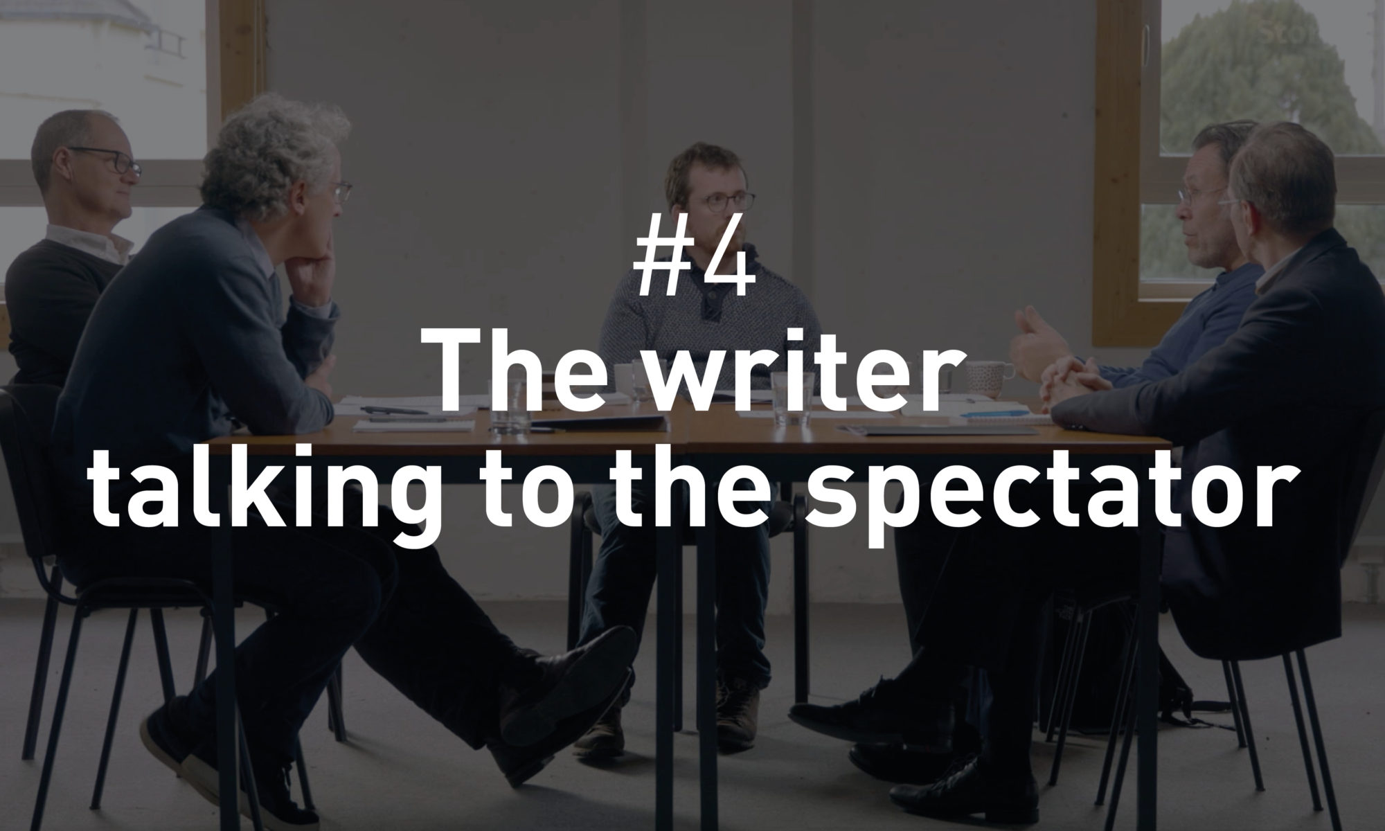 The writer talking to the spectator
